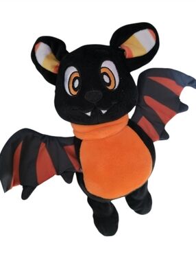 🦇 Kids Plush Halloween Bat.— Black & Orange